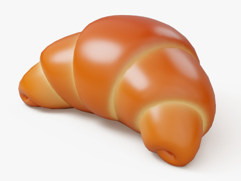 Cartoon Croissant Bun 3Dモデル