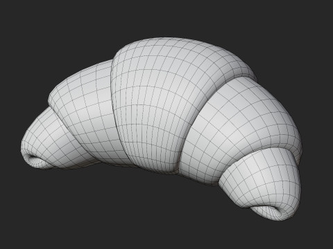 Cartoon Croissant Bun 3Dモデル