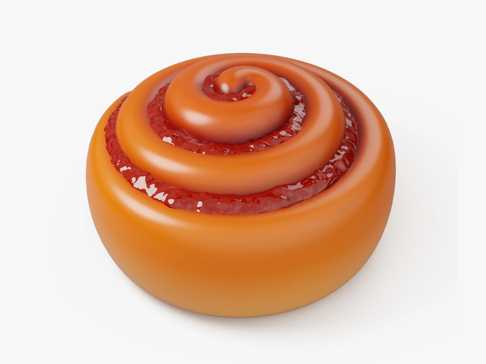 シナモンロール ジャム添え 3Dモデル .c4d .max .obj .3ds .fbx .stl .blend 