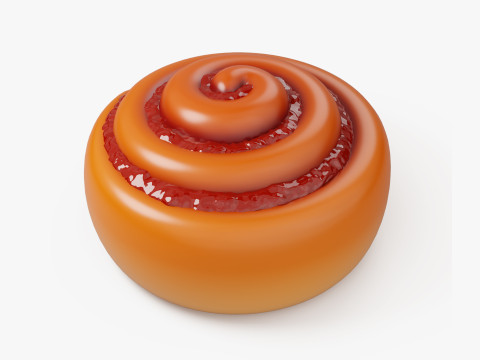 Cinnamon Roll with Jam 3D 模型