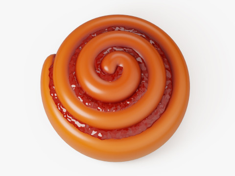 Cinnamon Roll with Jam Model 3D