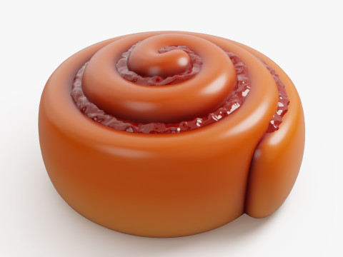 Cinnamon Roll with Jam Model 3D