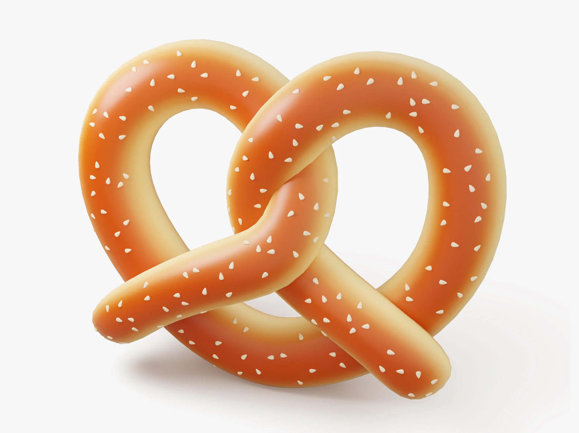 Glossy Pretzel Bun 3D Model .c4d .max .obj .3ds .fbx .stl .blend
