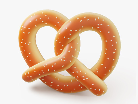 Glossy Pretzel Bun 3D 模型