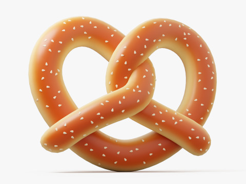 Glossy Pretzel Bun Modelo 3D