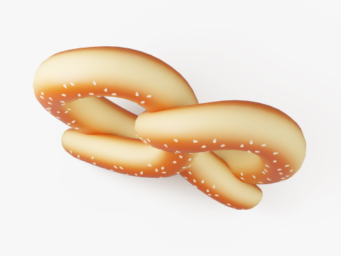 Glossy Pretzel Bun Modelo 3D