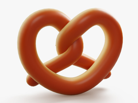 Glossy Pretzel Bun Modelo 3D