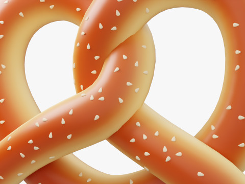 Glossy Pretzel Bun Modelo 3D
