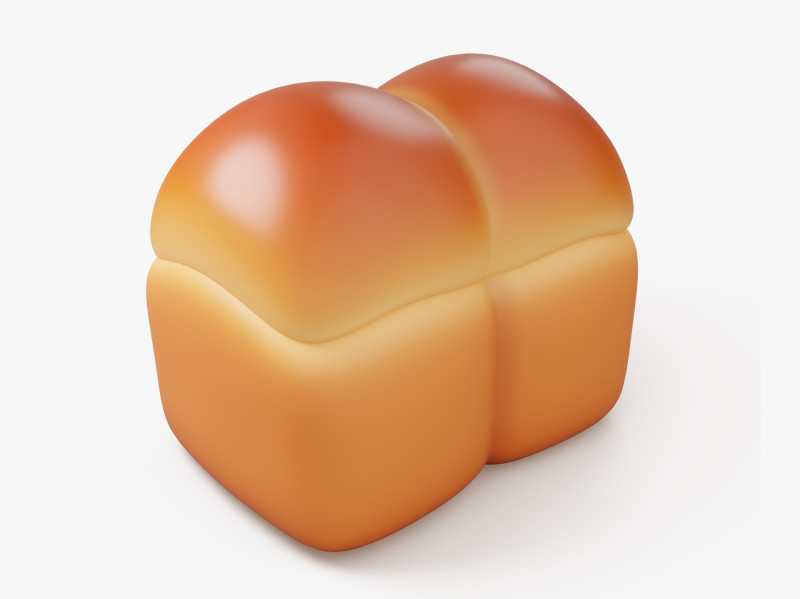 Soft Square Bread Loaf Modèle 3D .c4d .max .obj .3ds .fbx .stl .blend