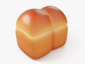 Soft Square Bread Loaf 3D Model