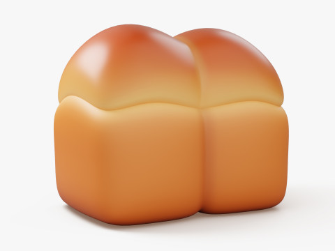 Soft Square Bread Loaf Modèle 3D