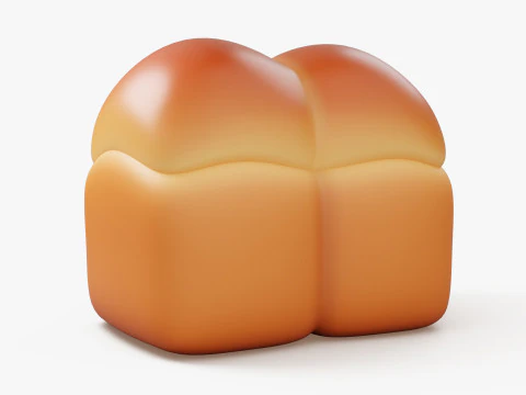 Pagnotta Di Pane Quadrato Morbido Modello 3D