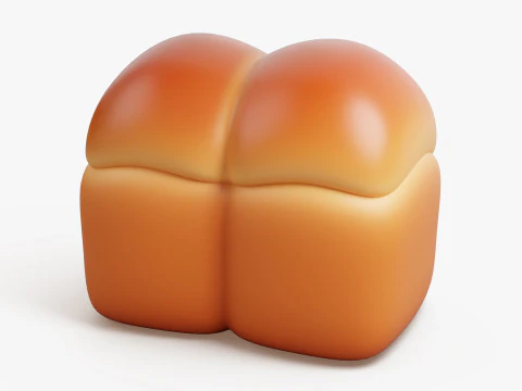 Pagnotta Di Pane Quadrato Morbido Modello 3D