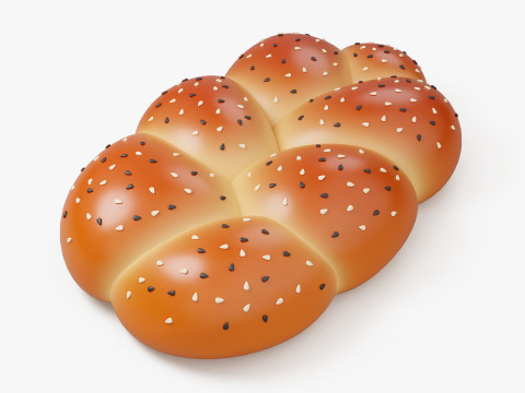 Bakery Bread and Bun 3D Icon Set 3D Model