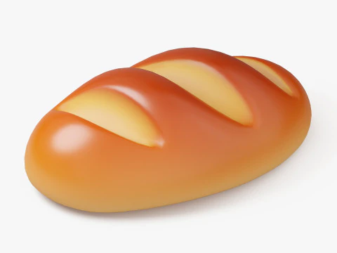Bakery Bread and Bun 3D Icon Set 3D Model