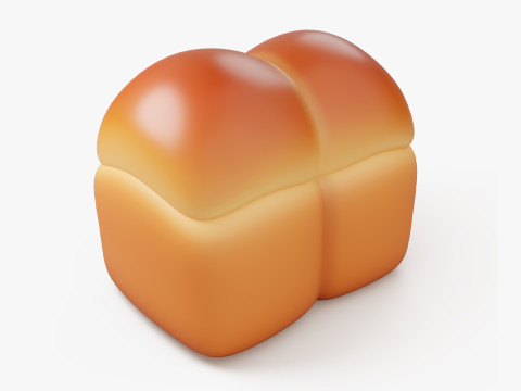 Bakery Bread and Bun 3D Icon Set 3D Model