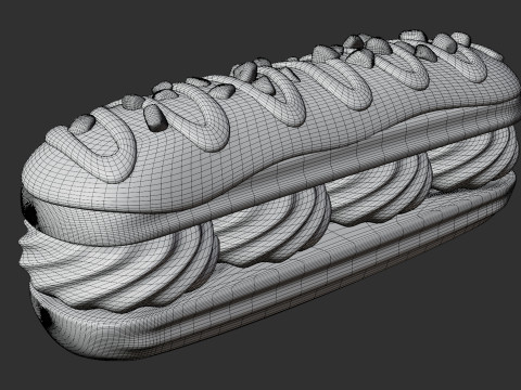 Chocolate Eclair Pastry Modèle 3D