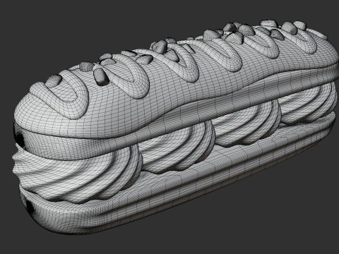 Chocolate Eclair Pastry 3D Model