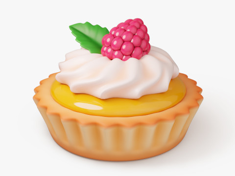Fruit Tartlet with Cream 3D Модель