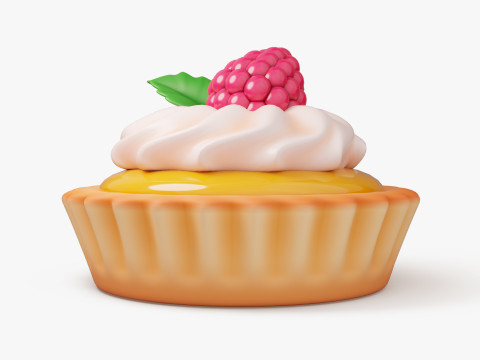 Fruit Tartlet with Cream 3D Model