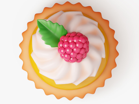 Fruit Tartlet with Cream 3D Model