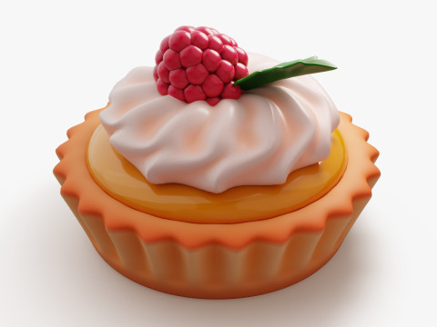 Fruit Tartlet with Cream 3D Model