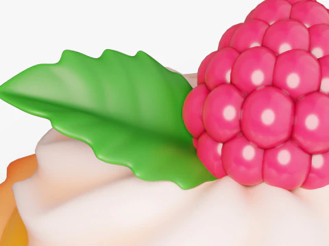 Fruit Tartlet with Cream 3D Model