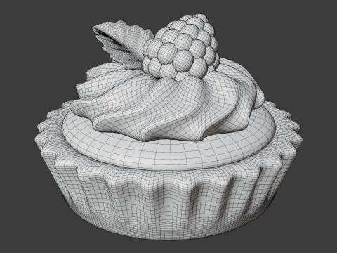 Fruit Tartlet with Cream 3D Model