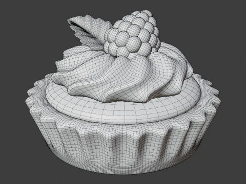 Fruit Tartlet with Cream 3D Model