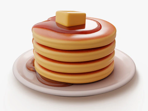 Pancake Stack with Syrup 3D Model