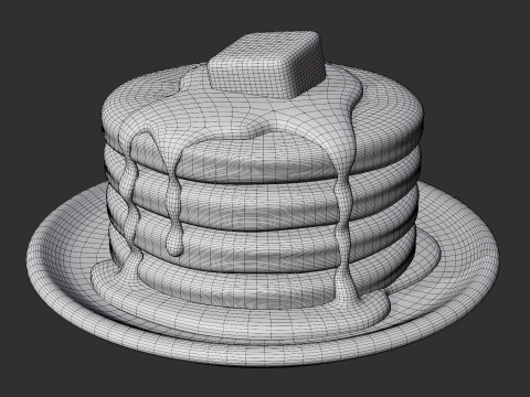 Pancake Stack with Syrup 3D Модель