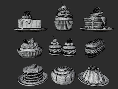 Sweet Dessert Pack 3D 모델