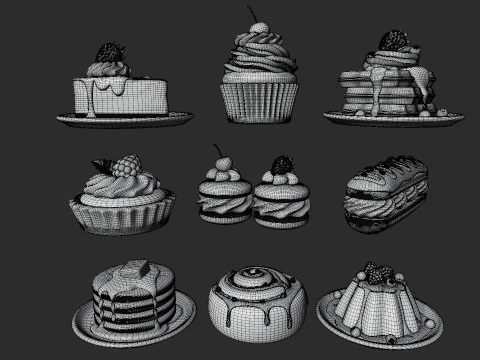 Sweet Dessert Pack 3D Model