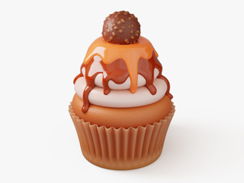 Caramel Cupcake with Truffle Modelo 3D