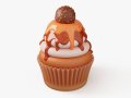 Caramel Cupcake with Truffle Model 3D