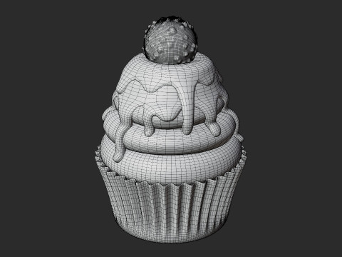 Caramel Cupcake with Truffle 3D मॉडल