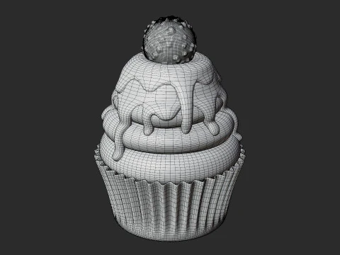 Caramel Cupcake with Truffle 3D Model