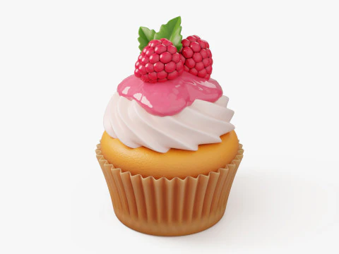Colorful Cupcake Set 3D Model