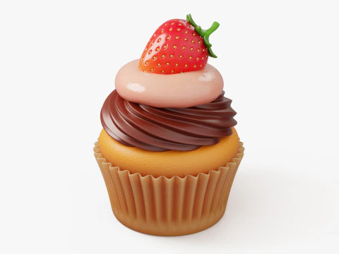 Colorful Cupcake Set 3D Model