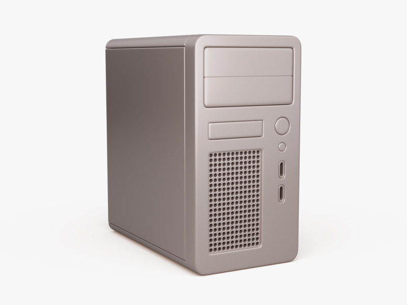 Computer Tower 3D Модель .c4d .max .obj .3ds .fbx .stl .blend 