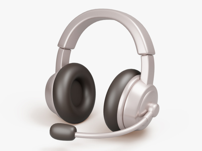 Headset with Microphone 3D 모델 .c4d .max .obj .3ds .fbx .stl .blend 