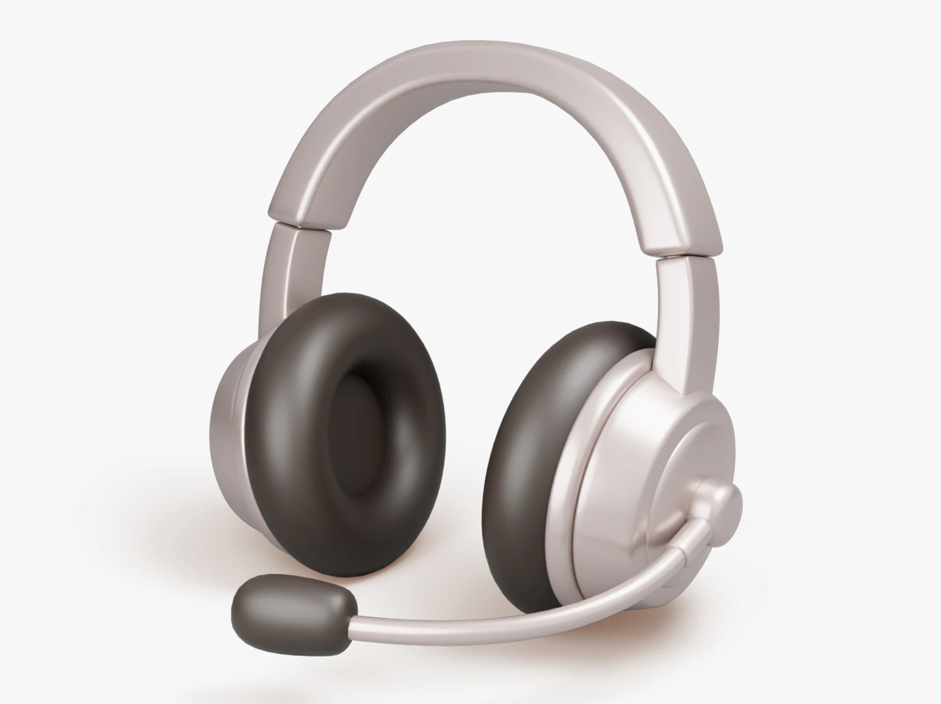 Headset with Microphone 3D Model .c4d .max .obj .3ds .fbx .stl .blend 