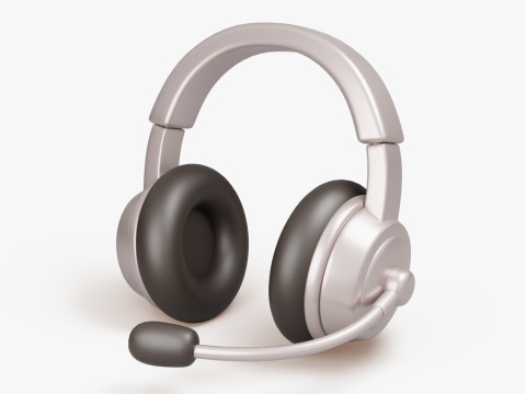 Headset with Microphone Model 3D