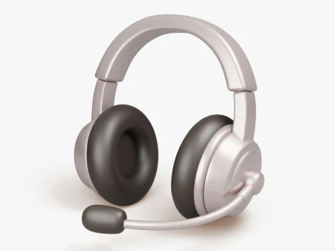 マイク付きヘッドセット 3Dモデル
