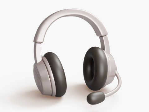 Headset with Microphone 3D 모델