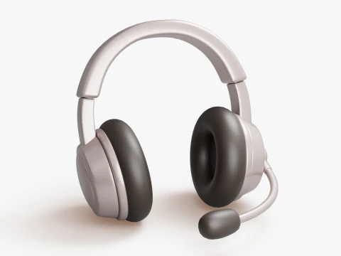 Headset with Microphone 3D Model