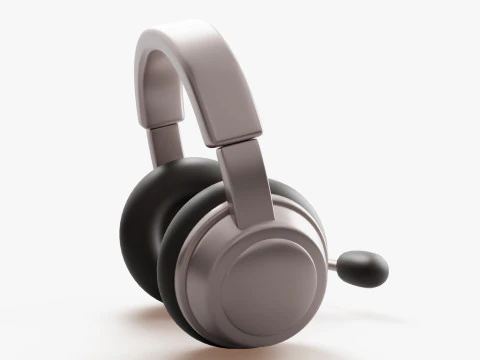 Headset with Microphone 3D Model