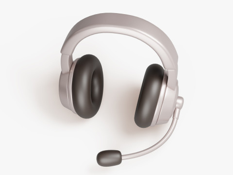 Headset with Microphone 3D 모델