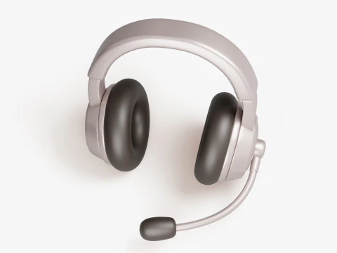 Headset with Microphone 3D Model