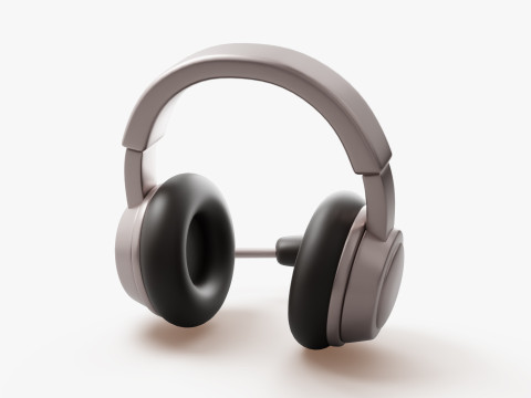 Headset with Microphone 3D 모델